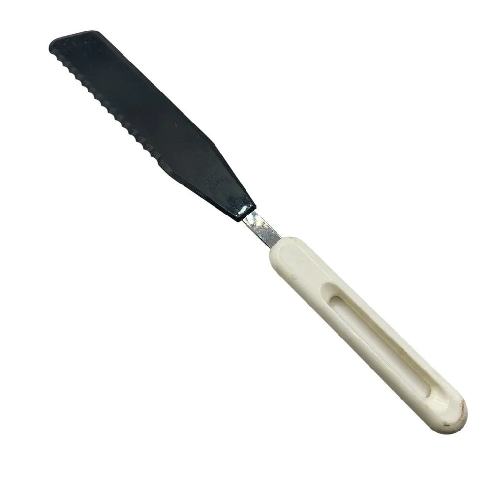Vintage Bonny USA Nylon Pie Server Cake Cutter Black Serrated‎ Cream Handle MCM